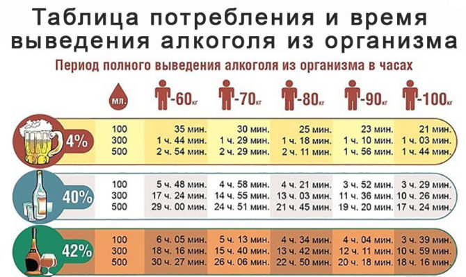 Сроки полного выведения алкоголя из организма